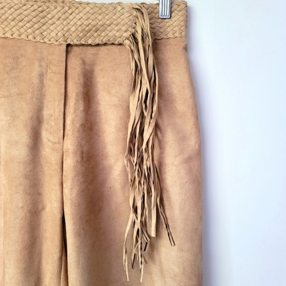 MANTLES Wide Leg Trousers with Tassle Brown Size 10 Petite - Picture 4 of 11